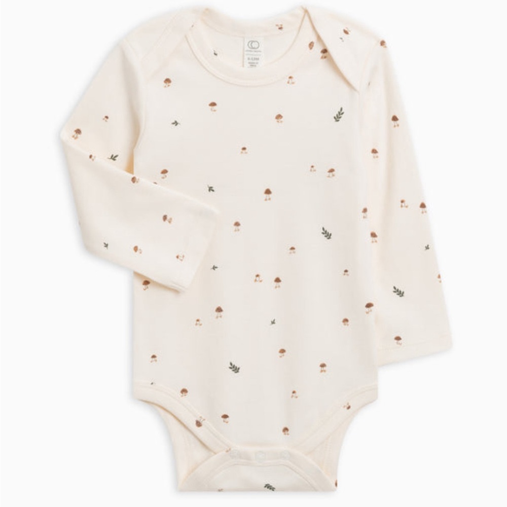 Colored Organics Mushroom Print Bodysuit, 6-12 months